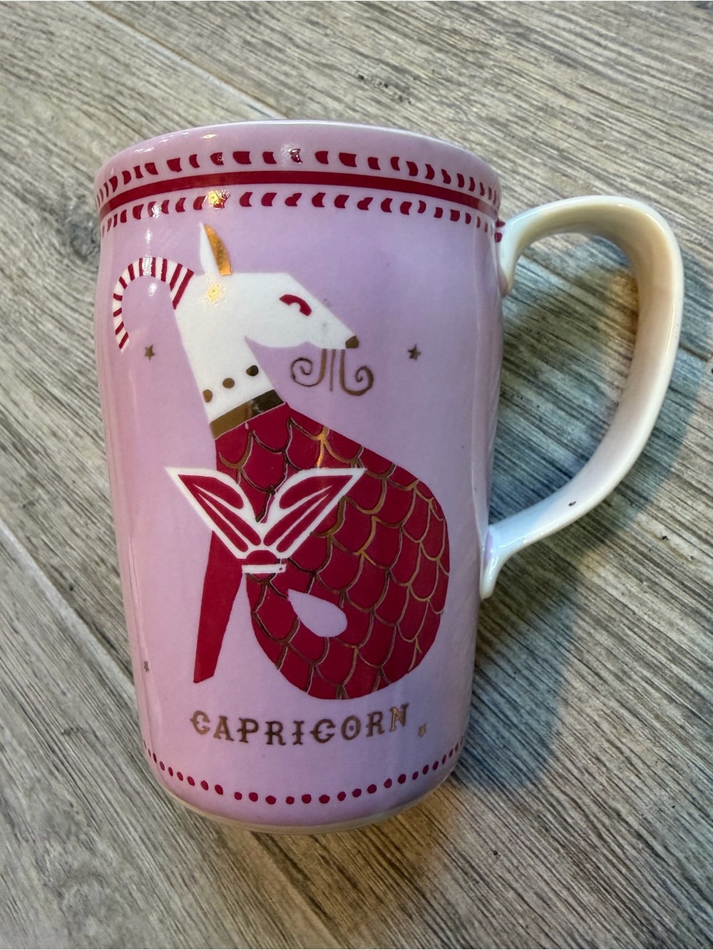 Anthropology Pink Capricorn Mug Cup Astrology Zodiac Danielle Kroll Coffee Tea